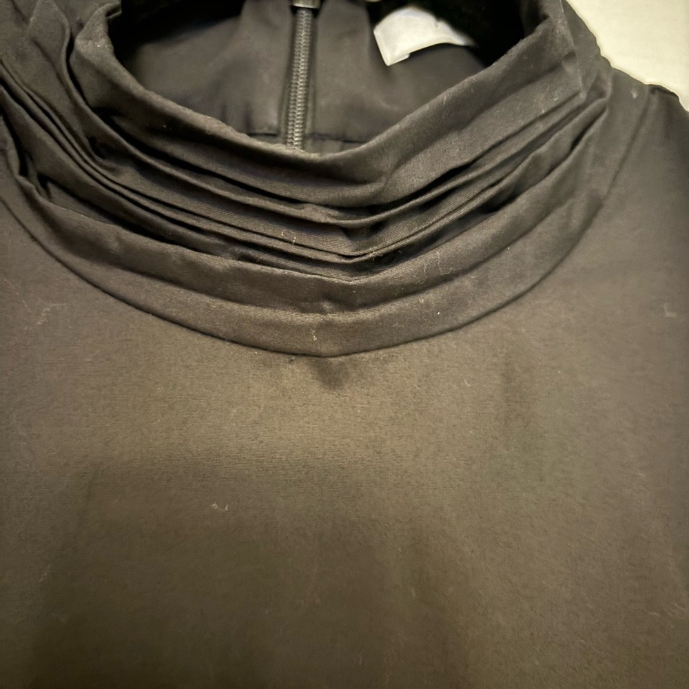 Frame Margot Mock Neck Balloon Sleeves Belted Black Mini Dress With Pockets NWOT - Picture 7 of 15